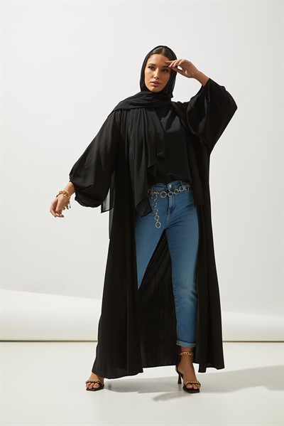 NATURAL ABAYA-BLACK