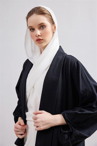 Natural Cotton Abaya - BLACK