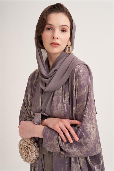 NESS ABAYA & SCARF-DARK MINK