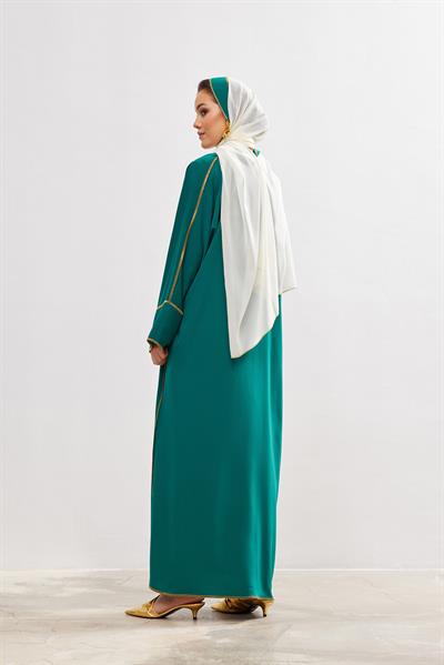 New Line Abaya Dress Set - GREEN