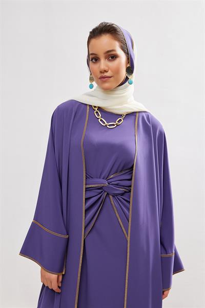 New Line Abaya Dress Set - LAVENDER