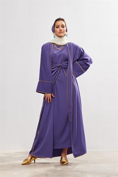 New Line Abaya Dress Set - LAVENDER