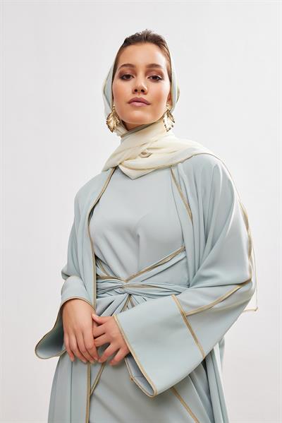 New Line Abaya Dress Set - MİNT