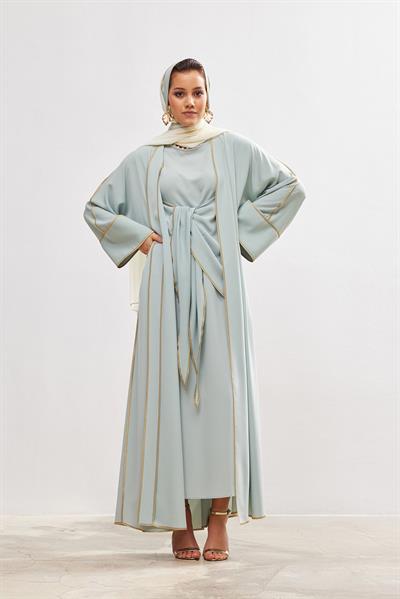 New Line Abaya Dress Set - MİNT