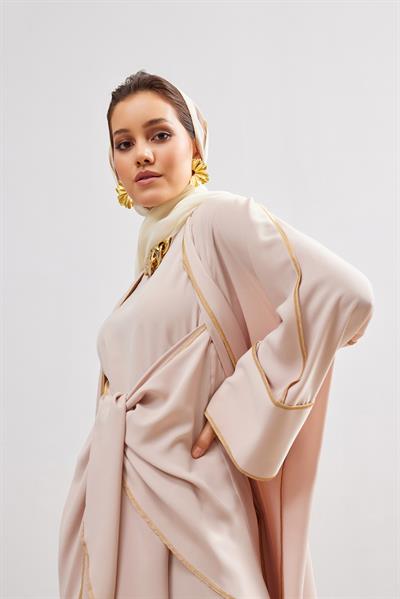 New Line Abaya Dress Set - SALMON