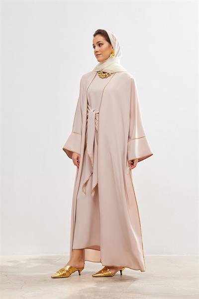 New Line Abaya Dress Set - SALMON