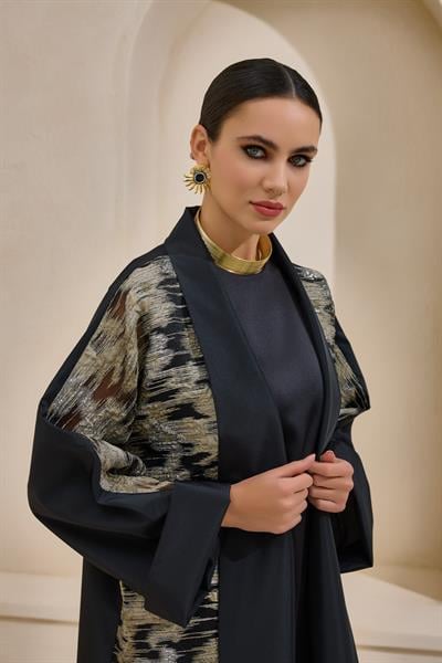 NORAH TAFFETA ABAYA BLACK