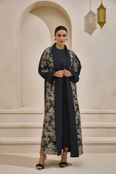 NORAH TAFFETA ABAYA BLACK