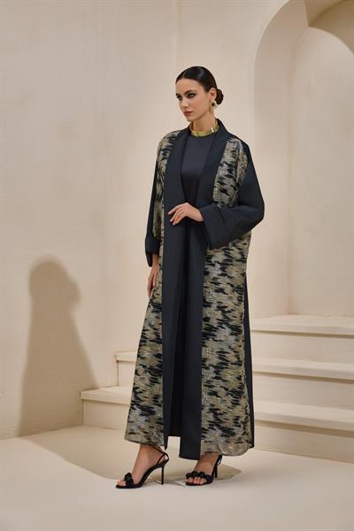 NORAH TAFFETA ABAYA BLACK