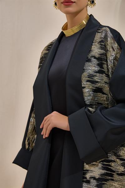 NORAH TAFFETA ABAYA BLACK