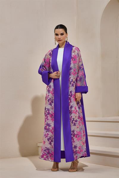 NORAH TAFFETA ABAYA PURPLE