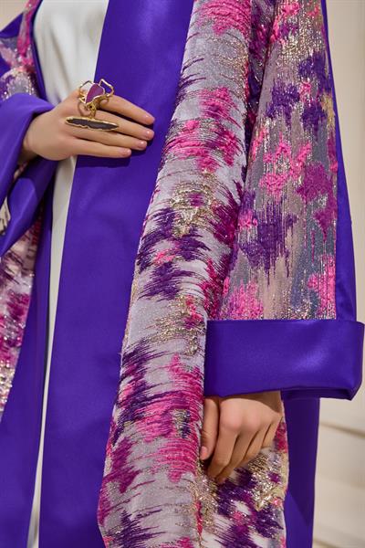 NORAH TAFFETA ABAYA PURPLE