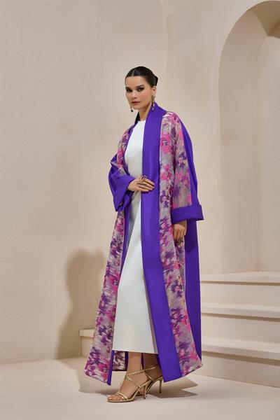 NORAH TAFFETA ABAYA PURPLE