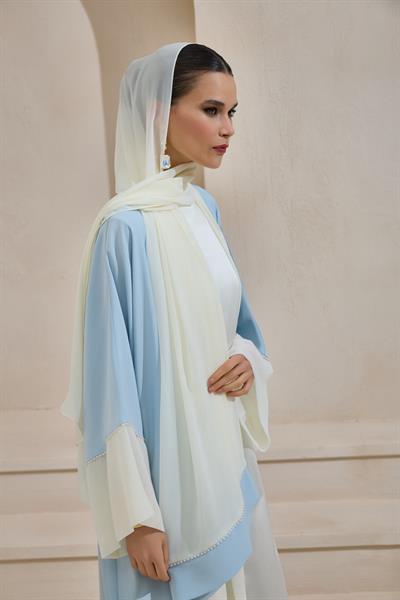 PEARL SAHRA ABAYA SET LIGHT BLUE