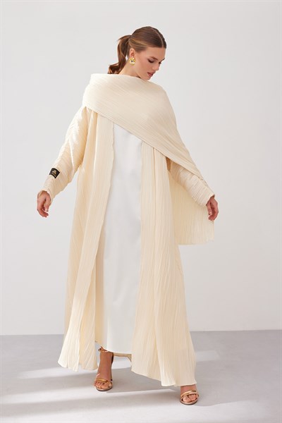 PİLİSE ABAYA-CREAM