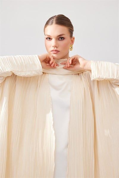 PİLİSE ABAYA-CREAM