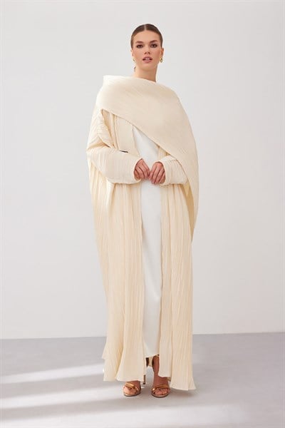 PİLİSE ABAYA-CREAM