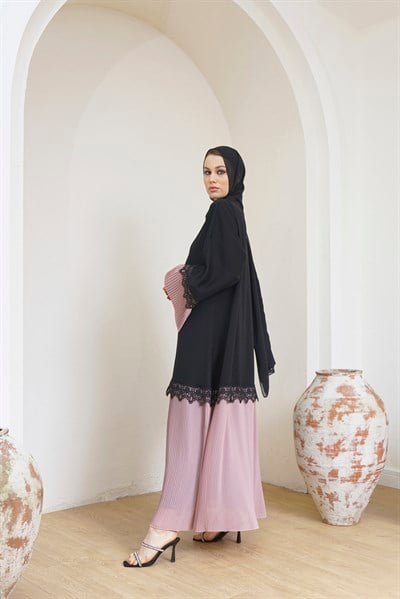 PİLİSELİ ABAYA - GÜLKURUSU