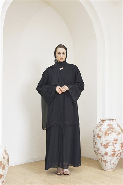 PİLİSELİ ABAYA - SİYAH