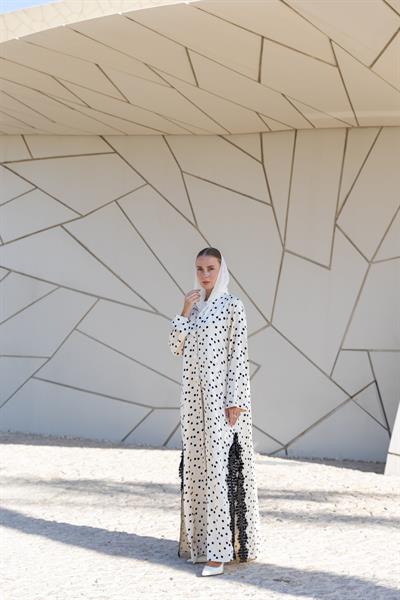 POLKA  ABAYA-CREAM