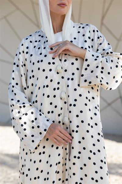 POLKA  ABAYA-CREAM