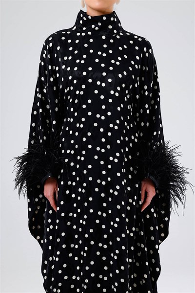 POLKA KAFTAN-BLACK