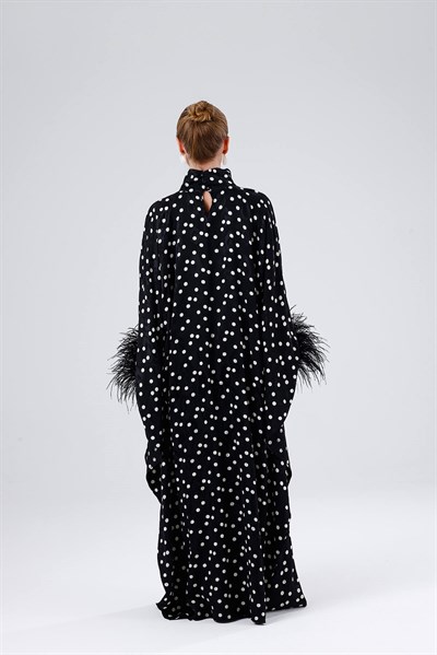 POLKA KAFTAN-BLACK
