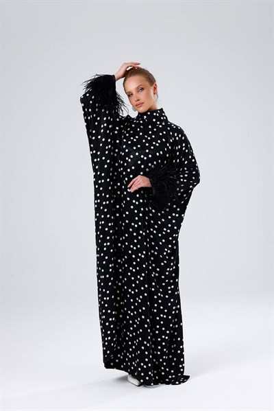 POLKA KAFTAN-BLACK