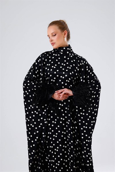 POLKA KAFTAN-BLACK