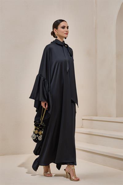 ROYAL SATIN KAFTAN BLACK