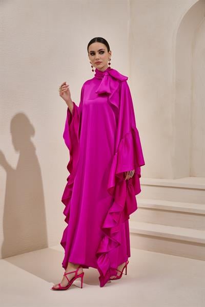 ROYAL SATIN KAFTAN FUCHSIA