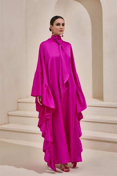 ROYAL SATIN KAFTAN FUCHSIA