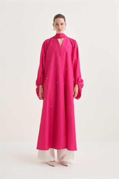 Ruby Taffeta Abaya - Fushsia