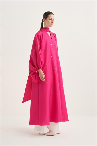 Ruby Taffeta Abaya - Fushsia