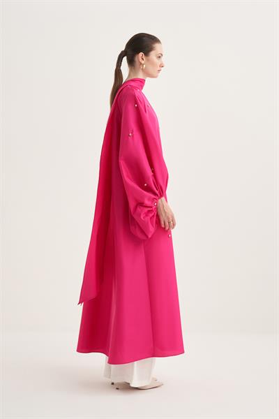 Ruby Taffeta Abaya - Fushsia