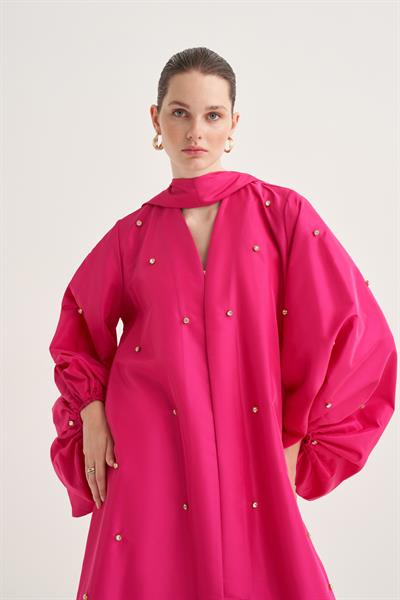 Ruby Taffeta Abaya - Fushsia