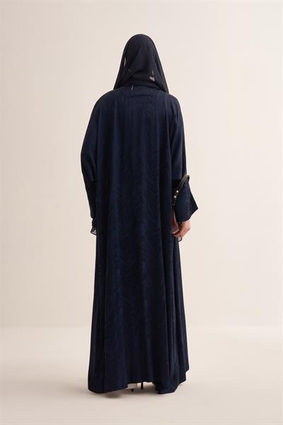 Sadaf Viscose Abaya Set- Navy Blue