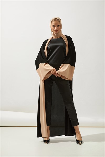 SAHRA ABAYA SET-BLACK CAMEL