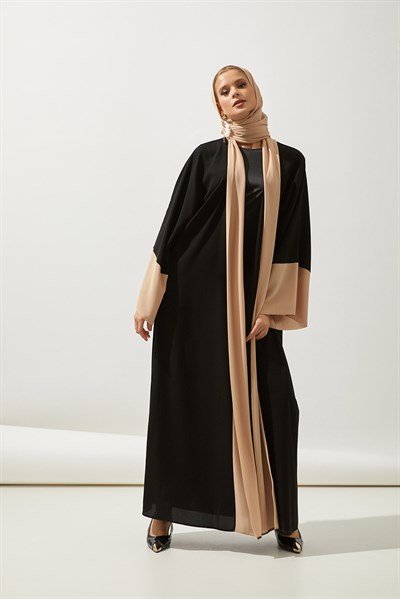 SAHRA ABAYA SET-BLACK CAMEL