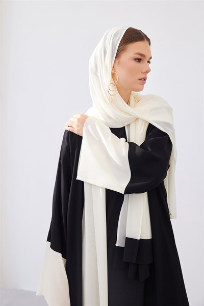 SAHRA ABAYA SET - BLACK WHITE
