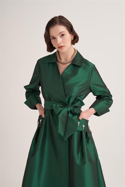 SAMRA ABAYA-EMERALD GREEN