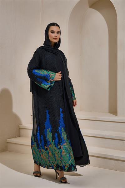 SAPPHIRE ABAYA  BLACK BLUE