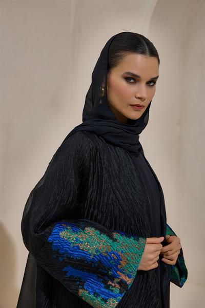 SAPPHIRE ABAYA  BLACK BLUE
