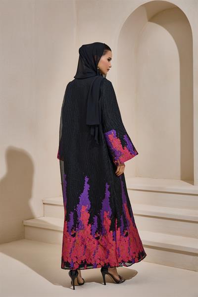 SAPPHIRE ABAYA BLACK PURPLE