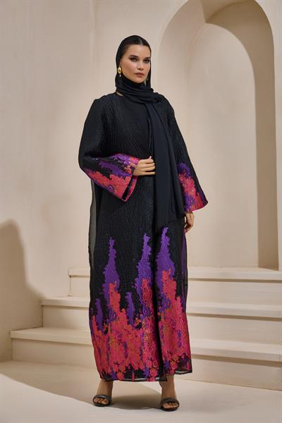 SAPPHIRE ABAYA BLACK PURPLE