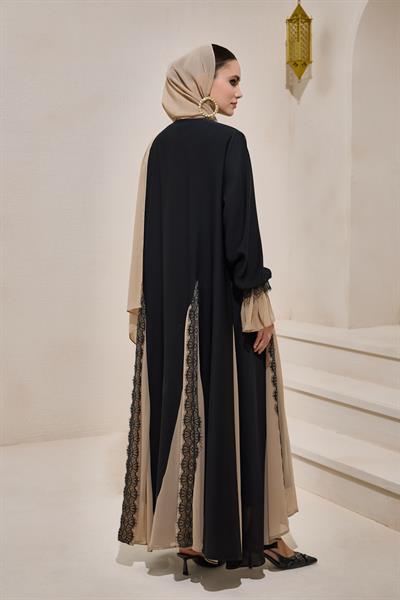 SARA ABAYA SET BLACK- CAMEL