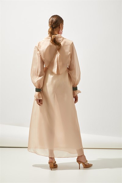 SHINE ORGANZA ABAYA-POWDER