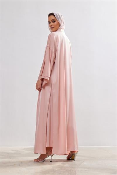 Silk Touch Abaya Dress Set - POWDER