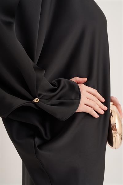 SOPHIE SATIN DRESS-BLACK