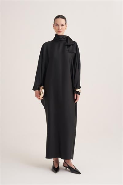 SOPHIE SATIN DRESS-BLACK